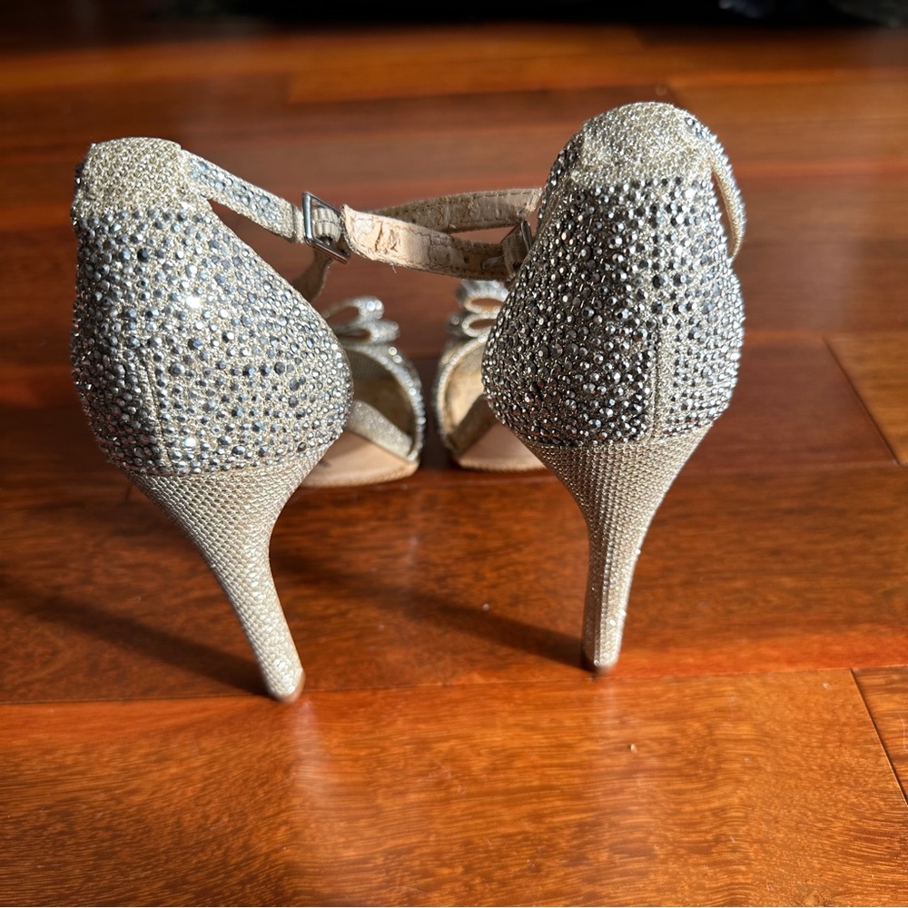 INC Sparkly Open Toe High Heel Bow Sandal Heels - Picture 5 of 8